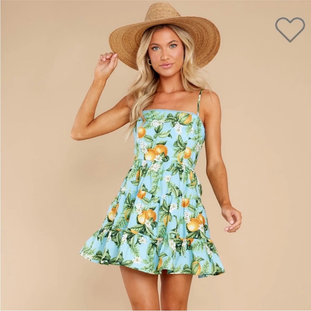 BB Dakota by Steve Madden Light Blue Lemon Print Mini Dress